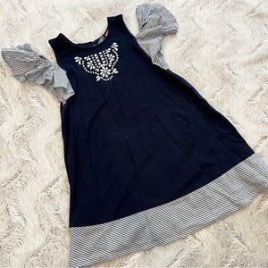 Isaac Mizrahi Cold Shoulder Flutter Sleeve Floral Embroidered Dress Size 5 T